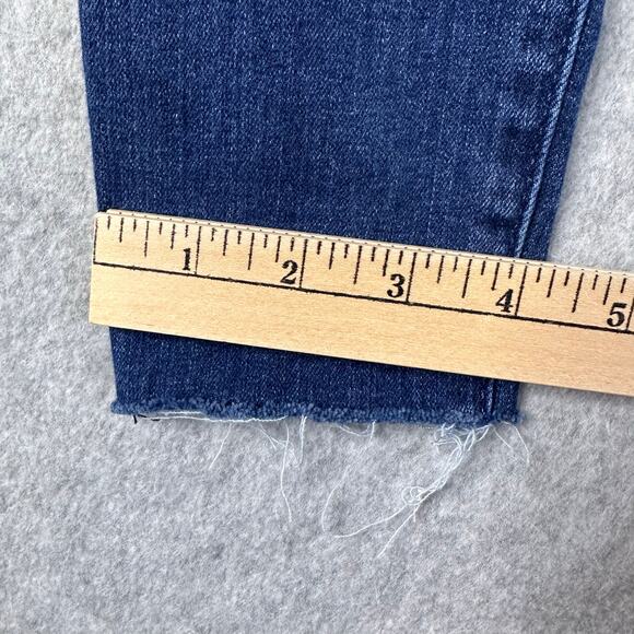 Loft Jeans Blue Women 25/0 Distressed Denim Modern Skinny HighRise Crop Raw Hem - Picture 13 of 13